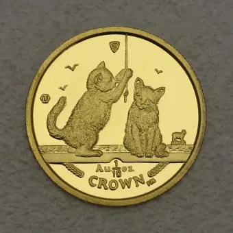Goldmünze 1/10oz "Somali Kittens" 2001 Cats (Isle of Man) Nur Für Kurze Zeit