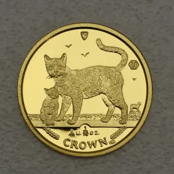 Goldmünze 1/10oz "Bengal Cat & Kitten" 2002 Cats (Isle of Man) Im Trend