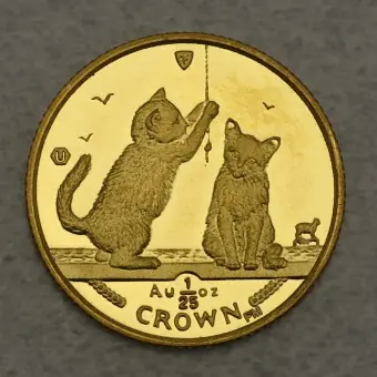 Kostenloser Versand Goldmünze 1/25oz "Somali Kittens" 2001 Cats (Isle of Man)