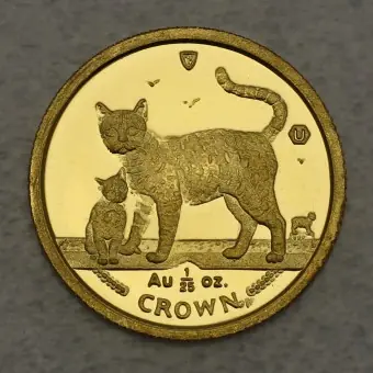 Zertifiziert Goldmünze 1/25oz "Bengal Kat & Kitten" 2002 Cats (Isle of Man)