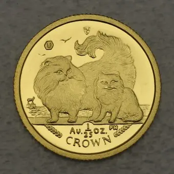 Ab Werk Goldmünze 1/25oz "Chinchilla Cat" 2009 Cats (Isle of Man)