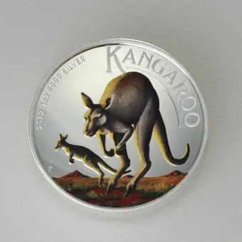 Silbermünze 1oz "Känguru" 2022 (HR/koloriert) (Australien) Bestseller
