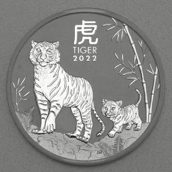 Silbermünze 1kg "Tiger" 2022 Lunar III – Year of the Tiger (Australien) Geprüft