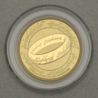 Echt Goldmünze 1oz "Der Eine Ring" 2021 The Fellowship Of The Ring 20th Anniversary (Niue)