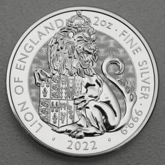 Silbermünze 2oz "Lion of England" 2022 Royal Tudor Beasts diff. (Großbritannien) Gleich Bestellen
