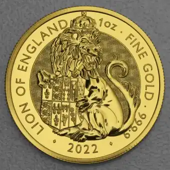 Nur Heute Goldmünze 1oz "Lion of England" 2022 Royal Tudor Beasts (Großbritannien)
