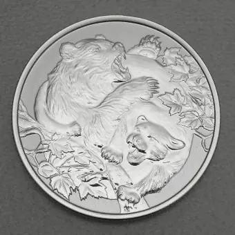 Letzte Chance Silbermünze 1oz "Cougar vs Bear" 2022 Apex Predators (Niue)