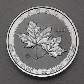 Silbermünze 2oz "Twin Maple Leaf" 2020 (Kanada) Zertifiziert