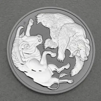 Silbermünze 1oz "Bull and Bear" 2020 (Australien) Zertifiziert