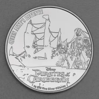 Neue Kollektion Silbermünze 1oz "Queen Anne's Revenge" 2022 Disney – Pirates of the Caribbean (Niue)