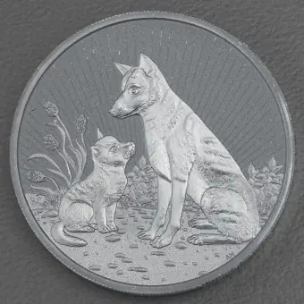 Silbermünze 2oz "Mother & Baby Dingo 2022" Next Generation (Australien) Neu