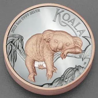 Silbermünze 5oz "Koala" 2022 (PP/HR/vergoldet) (Australien) Ab Werk