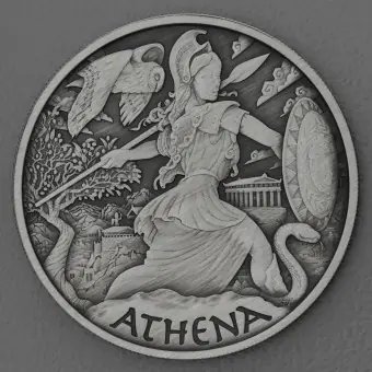 Silbermünze 1oz "Athena" 2022 (AF) Gods of Olympus diff. (Tuvalu) Neu Im Sortiment
