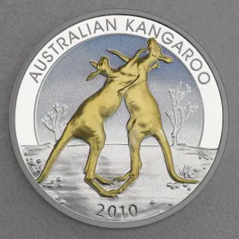 Silbermünze 1oz "Känguru" 2010 (vergoldet) (Australien) Zertifiziert