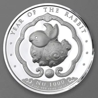 Premium Silbermünze 5oz "Lunar Hase" 2023 (PP/HR) Lunar – Year of the Rabbit diff. (Bhutan)