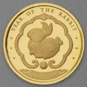 Goldmünze 1/4oz "Lunar Hase" 2023 (PP) Lunar – Year of the Rabbit (Bhutan) Limited Edition