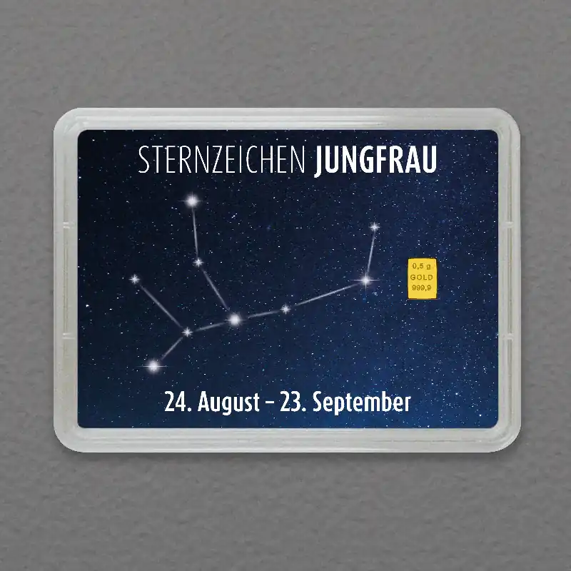 Wochenendangebot Goldbarren 0,5g "Sternzeichen: Jungfrau" (Flip)