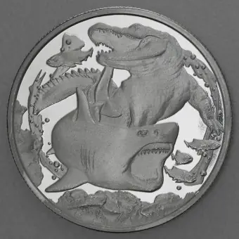 Silbermünze 1oz "Shark vs. Crocodile" 2022 Apex Predators diff. (Niue) Preiswert