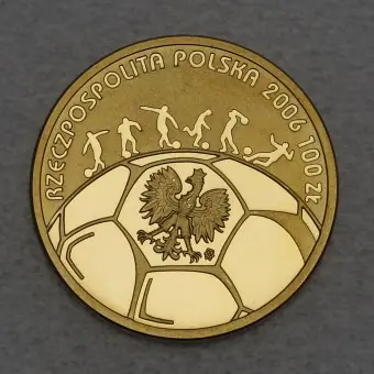 Goldmünze 100 Zloty "FIFA Fußball WM" 2006 Deutschland (Polen) Ausverkauf
