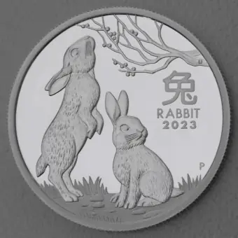 Silbermünze 1/2oz "Hase" 2023 (PP) Lunar III – Year of the Rabbit (Australien) Versand Am Gleichen Tag