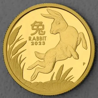 Preiswert Goldmünze 1/4oz "Hase" 2023 (PP) Lunar III – Year of the Rabbit (Australien)