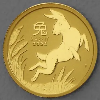 Goldmünze 1/10oz "Hase" 2023 Lunar III – Year of the Rabbit (Australien) Nur Heute