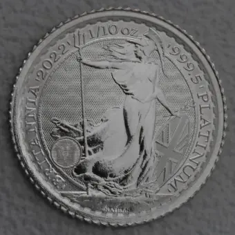 Kostenloser Versand Platinmünze 1/10oz "Britannia" 2022 Elizabeth II. (Großbritannien)
