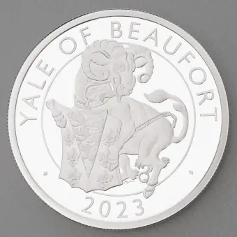 Silbermünze 2oz "Yale of Beaufort" 2023 (PP) Royal Tudor Beasts diff. (Großbritannien) Rabatt