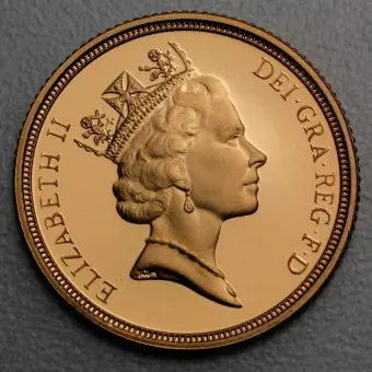 Limited Edition Goldmünze 1 Sovereign "Elizabeth II." 1985-1997 (Großbritannien)