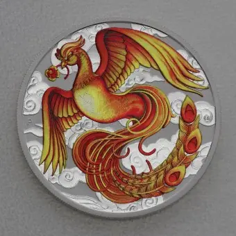 Expressversand Silbermünze 1oz "Phoenix" 2022 (rot-gold-colorier) Chinese Myths & Legends (Australien)