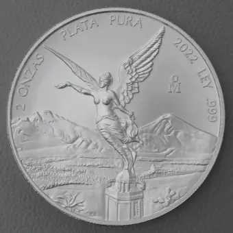 Versand Am Gleichen Tag Silbermünze 2oz "Libertad" 2022 (Mexiko)