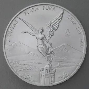 Knallerangebot Silbermünze 5oz "Libertad" 2022 (Mexiko)