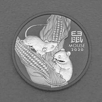 Silbermünze 1/2oz "Maus" 2020 diff. Lunar III – Year of the Mouse (Australien) Original