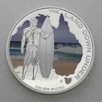 Silbermünze 1oz "Ocean and Surf 2013" Land down under (Australien) Ausverkauf