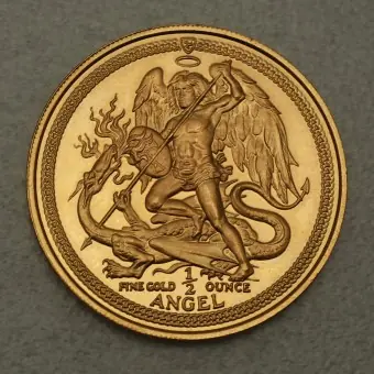 Kostenloser Versand Goldmünze 1/2oz "Angel" 1985 (Isle of Man)
