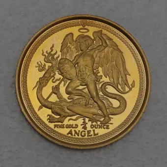 Goldmünze 1/4oz "Angel" 1985 (Isle of Man) Weltweiter Versand