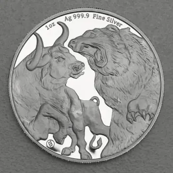 Original Silbermünze 1oz "Bull and Bear" 2022 (Tokelau)