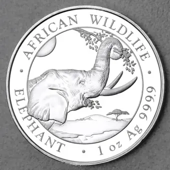 Weltweiter Versand Silbermünze 1oz "Elefant" 2023 African Wildlife (Somalia)