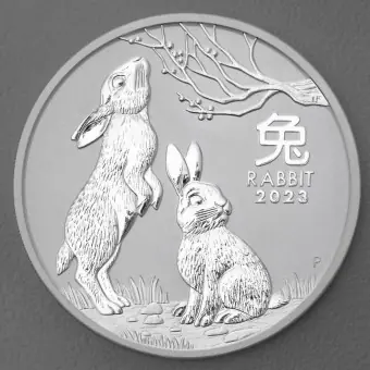 Silbermünze 2oz "Hase" 2023 Lunar III – Year of the Rabbit (Australien) Jetzt Bestellen
