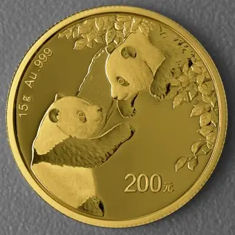 Neue Kollektion Goldmünze 15g "Panda" 2023 (China)
