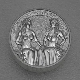Silbermedaille 5oz "Austria & Germania" 2021 Allegories (Polen) Geprüft