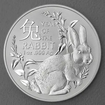 Silbermünze 1oz "Hase" 2023 Lunar II (RAM) – Year of the Rabbit (Australien) Original