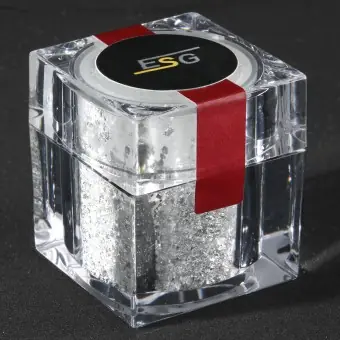 Wochenendangebot Silberflocken 100mg, essbar, im Acrylstreuer