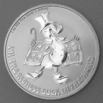 Versand Am Gleichen Tag Silbermünze 1oz "Dagobert Duck" 2022 Disney – 75. Jubiläum diff. (Niue)