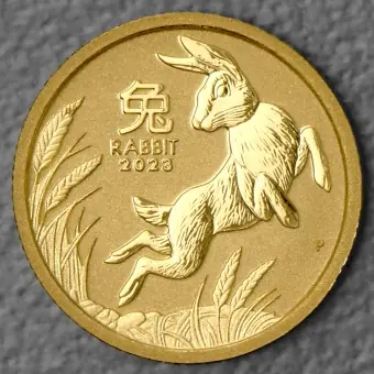 Billig Goldmünze 1/20oz "Hase" 2023 Lunar III – Year of the Rabbit (Australien)