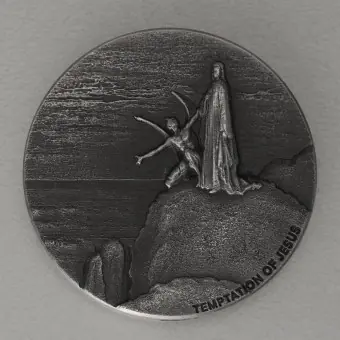 Letzte Chance Silbermünze 2oz "Temptation of Jesus" 2018 (AF) Biblical (Niue)