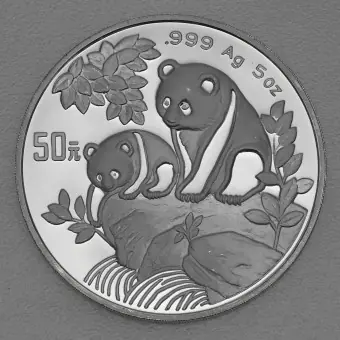 Gratis Versand Silbermünze 5oz "Panda" 1992 (China)