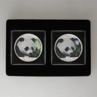 Silbermünzen 2 x 30g "Panda" 2018 (koloriert) Set – 2-teilig Night & Day (China) Top-Preis