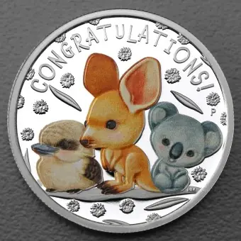 Letzte Chance Silbermünze 1/2oz "Newborn" 2023 (PP/koloriert) (Australien)