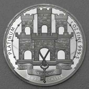 Versand Am Gleichen Tag Platinmünze 1oz "Schloss Montis Calpe 2022" (Gibraltar)
